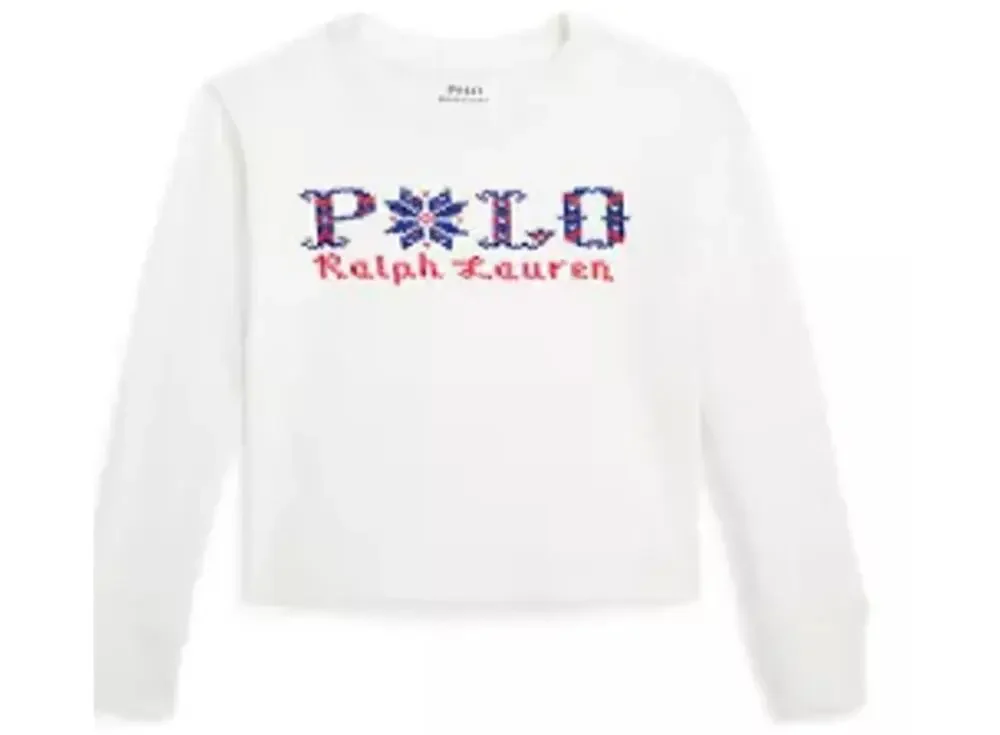 Ralph Lauren Childrenswear Girls Logo Cotton Boxy Long-Sleeve T-Shirt S (7)