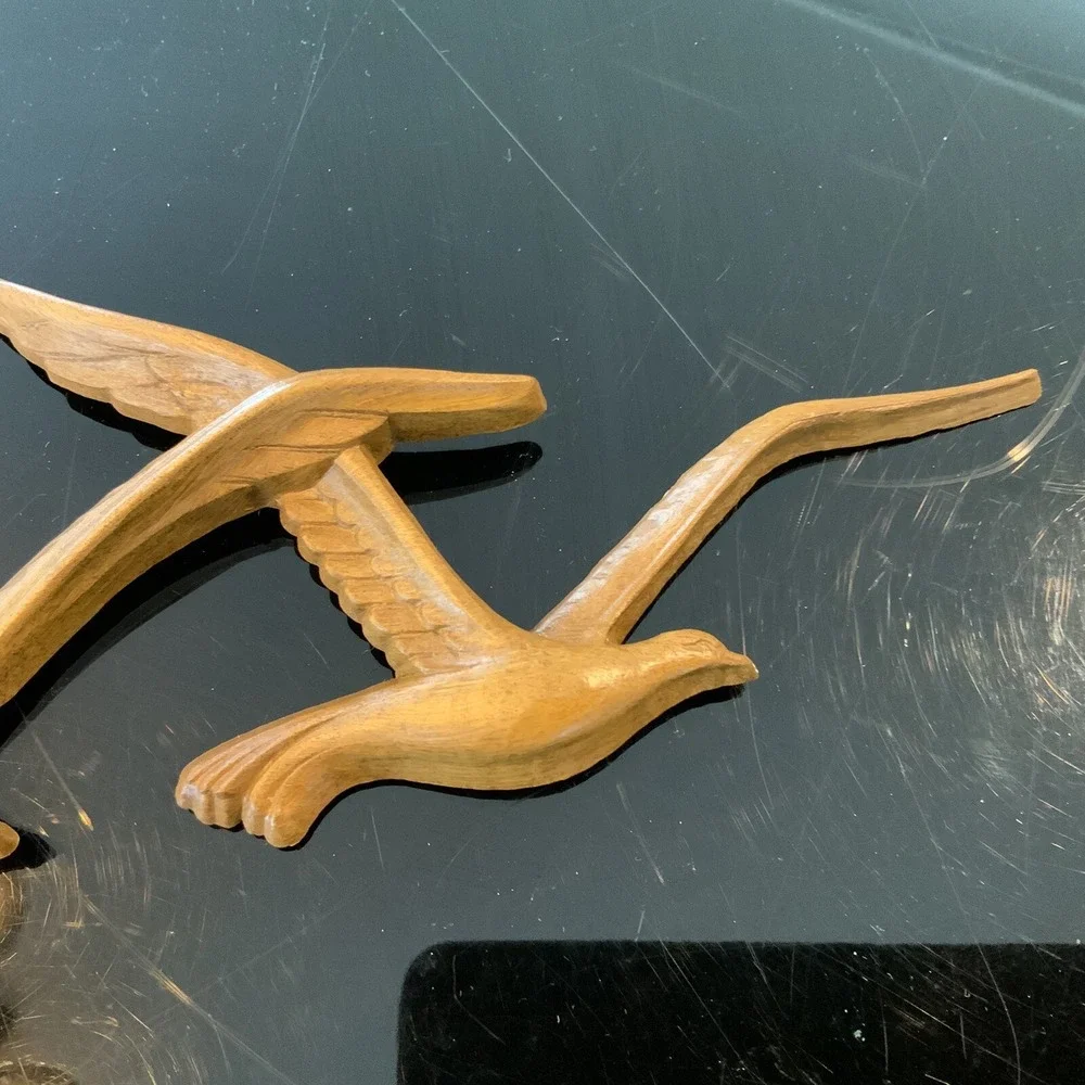 Homco Brown Flying Seagulls Wall Decor Set