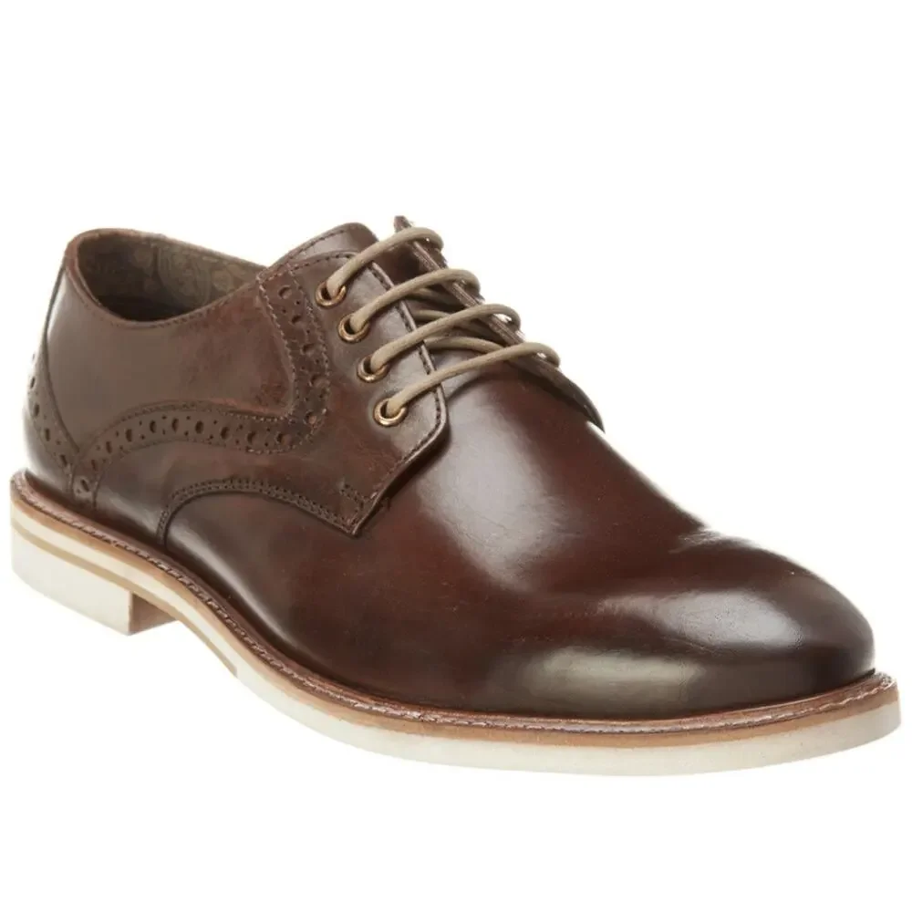NWT in box Gordon Rush Nathaniel Chocolate Brown Leather Oxford size 8.5