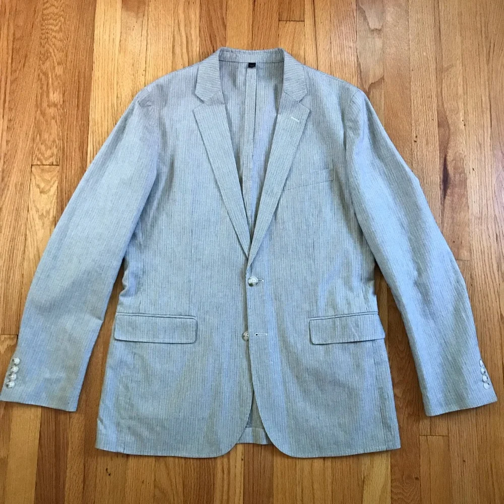 J. Crew Ludlow Light Seersucker Sport Coat 42L