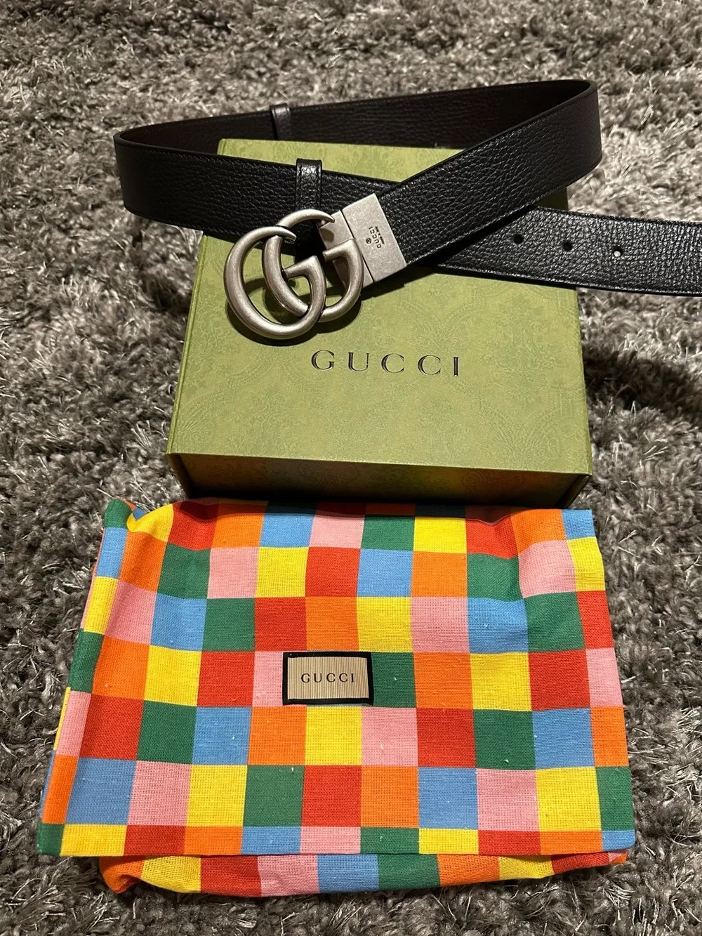 Gucci Men’s Reversible Black/Brown Leather Belt