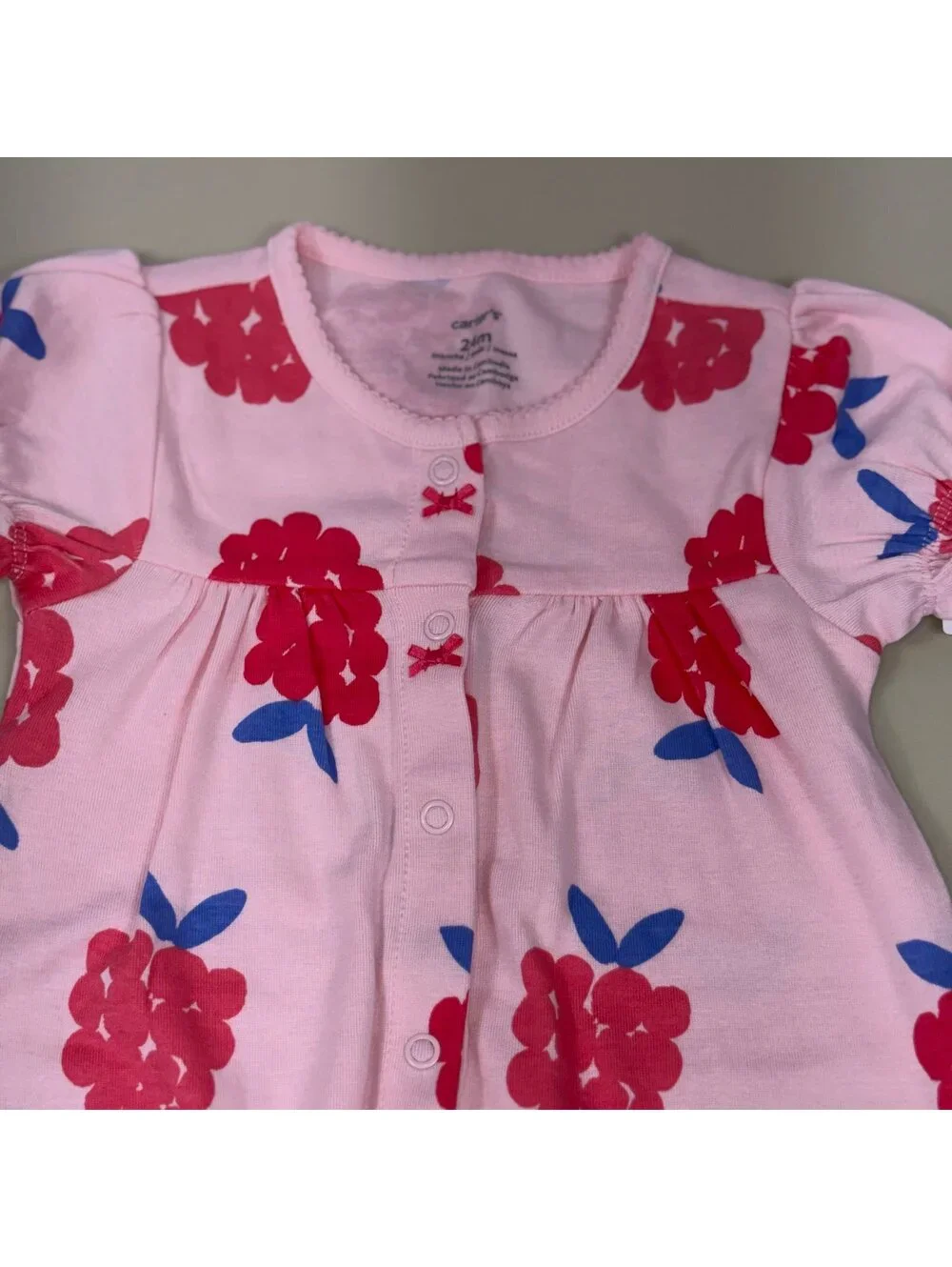 Carter’s Baby Girls Bubble Romper | 24 Months | NWT Pink Berry Print