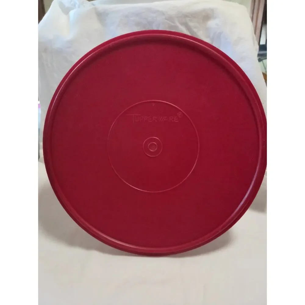 Tupperwae Vintage Fix / Mix Bowl Clear Bottom Red Lid