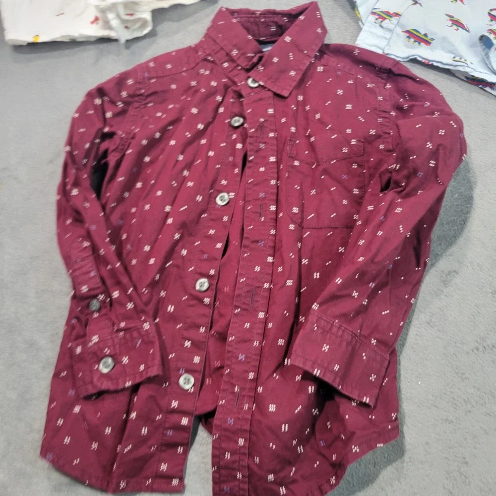 Carters‎ Childrens Place Boys 3T Multicolor Dinosaur Geometric Button Down Lot 3