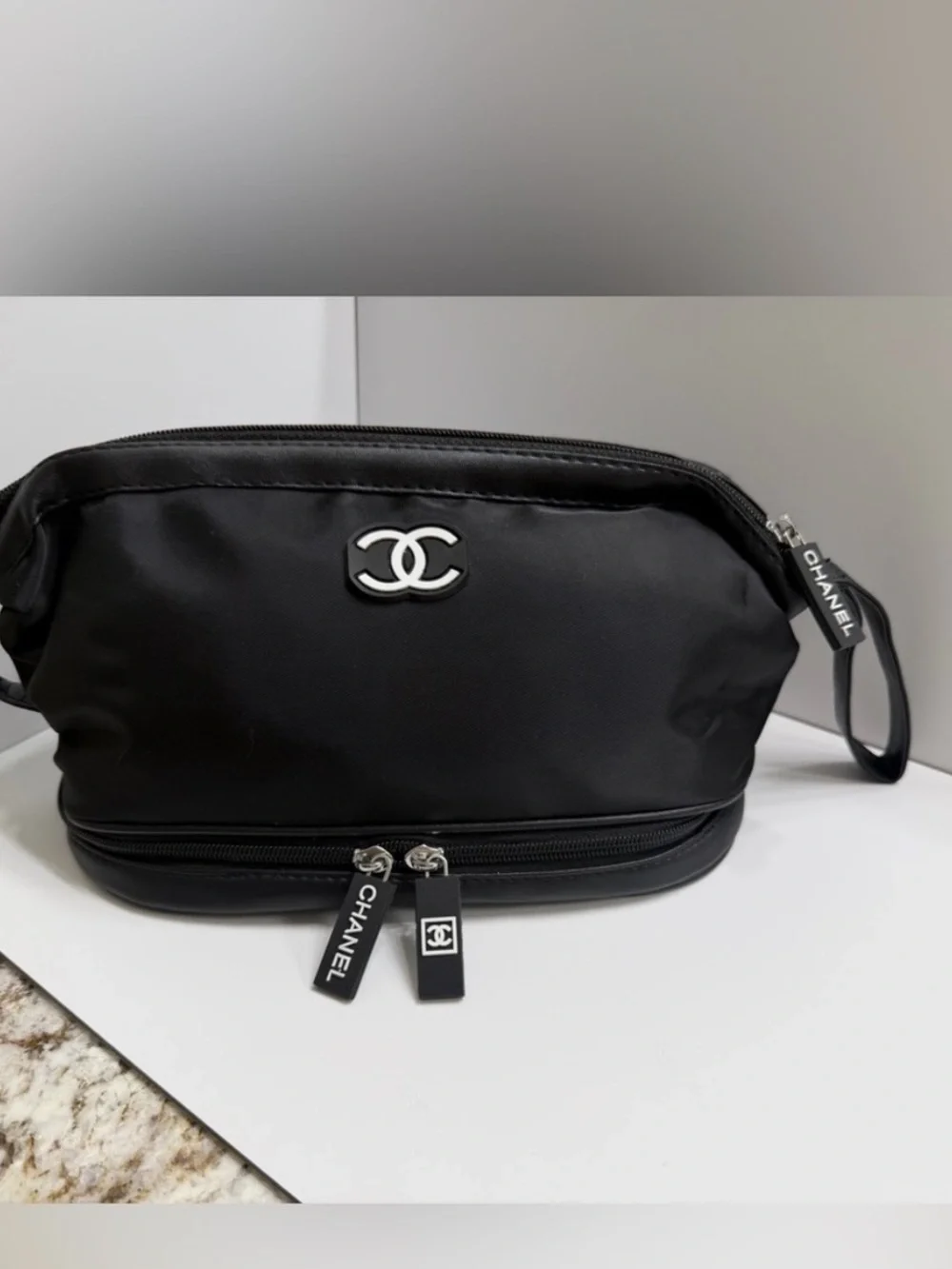 CHANEL black nylon