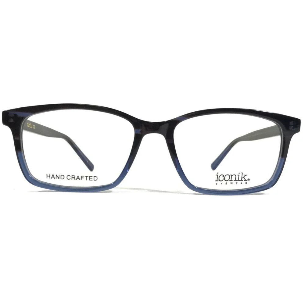Iconik Eyeglasses Frames PK C2 Black Blue Tortoise Square Horn Rim 50-16-145