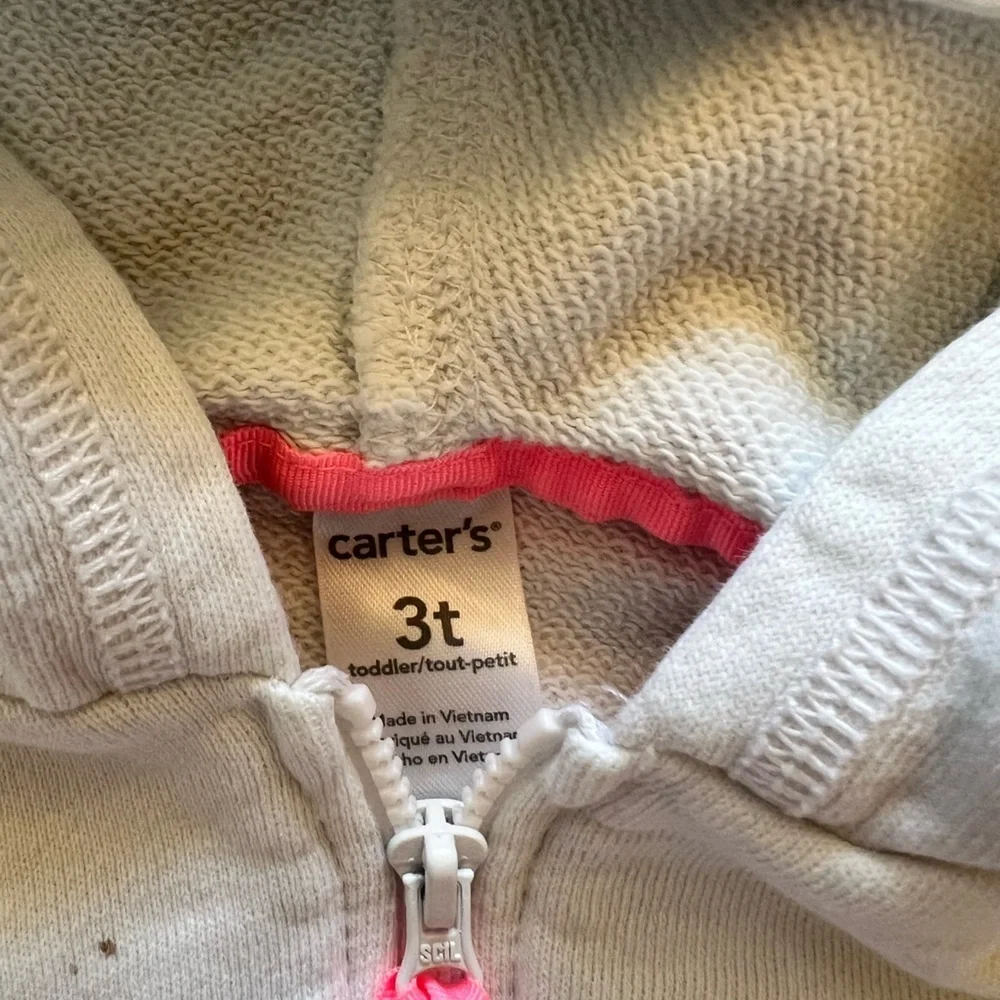 Carter's White and Pink Cozy Hooded Sweatshirt