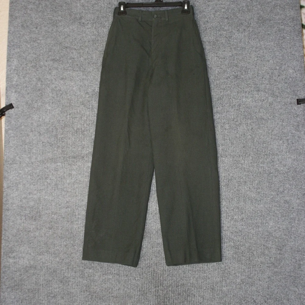 Vintage US‎ Military OG-107 Field Trousers Mens 25x29 Green Wool Serge Pants