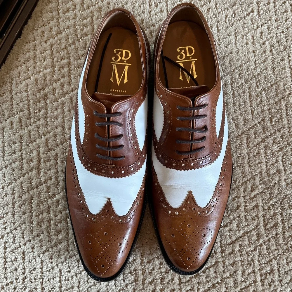 Brown & White spectators, size 9 1/2