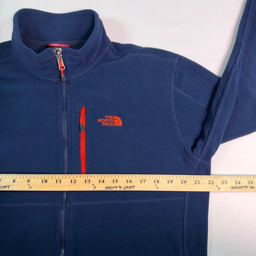 The North Face Mens Polartec Classic Full Zip Fleece Jacket Navy Blue Large