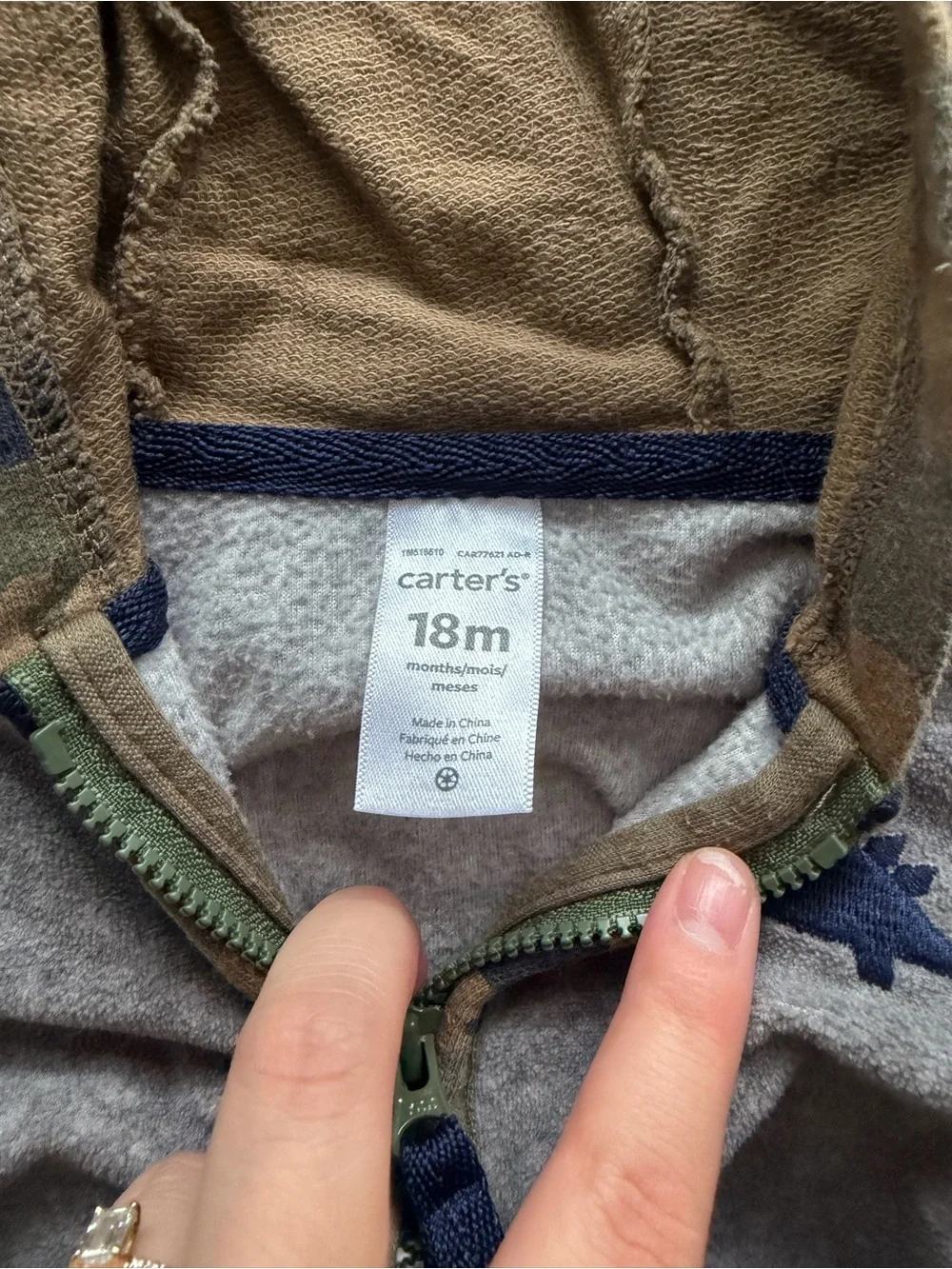 Carters soft zip