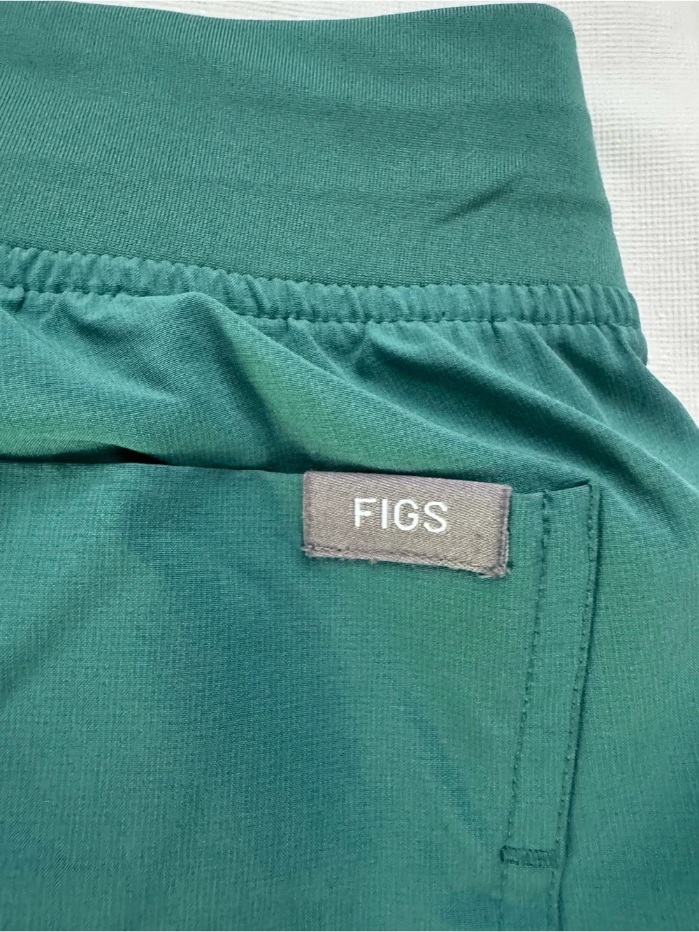 Figs Men's Teal Drawstring Joggers with Pink Tie