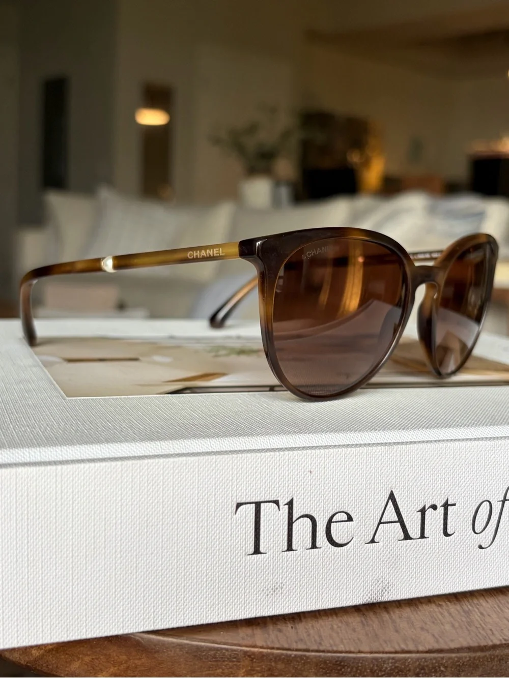 Chanel 5394-H Tortoiseshell Pearl Cat Eye Sunglasses 53mm