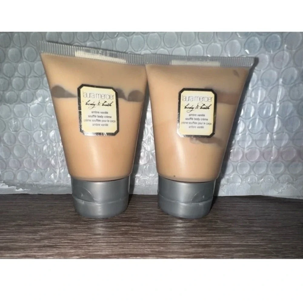 Laura Mercier Soufflé Body Crème Ambre Vanille Travel Size Set 2 Tubes 1oz each
