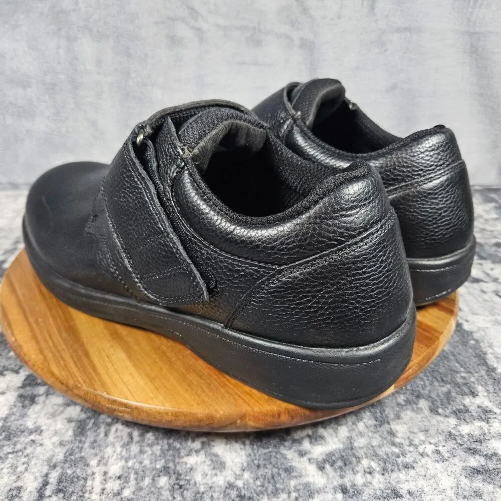 Orthofeet Broadway 510 Orthopedic Walking Shoes Black Leather Mens Size 10.5 4E
