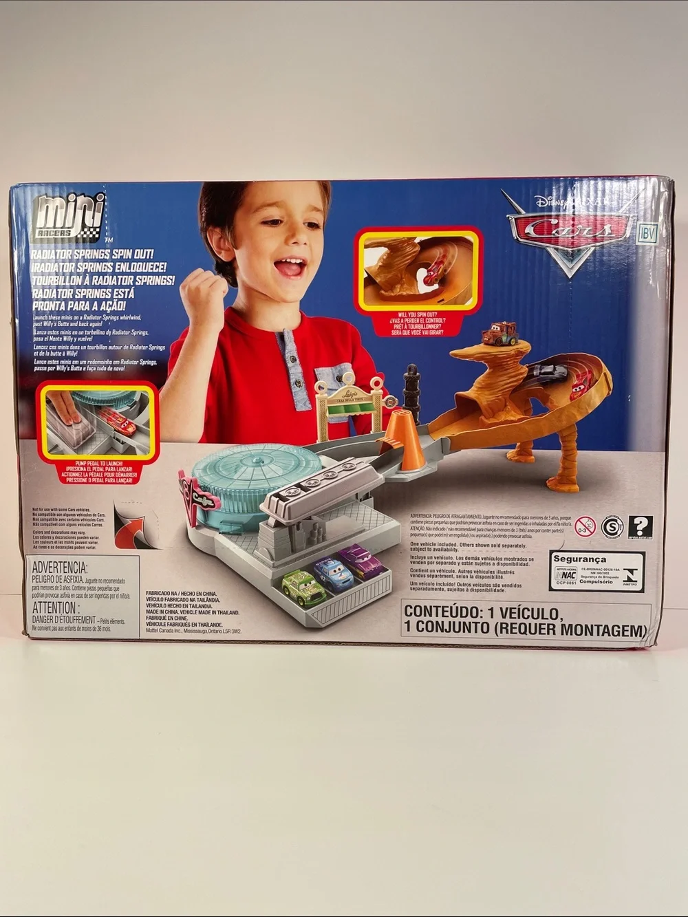 Mini Racers-Cardboard Packaging has dents and a torn spot as shown