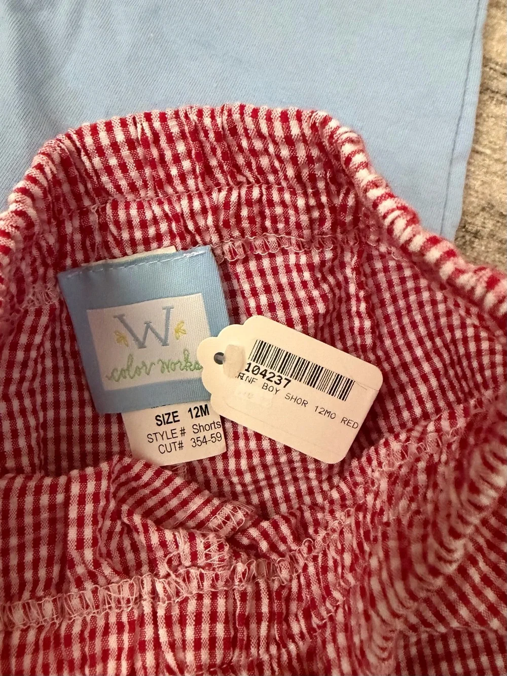 Baby Luigi 12M NWT boat embroidered t-shirt. Gingham shorts ADORABLE outfit