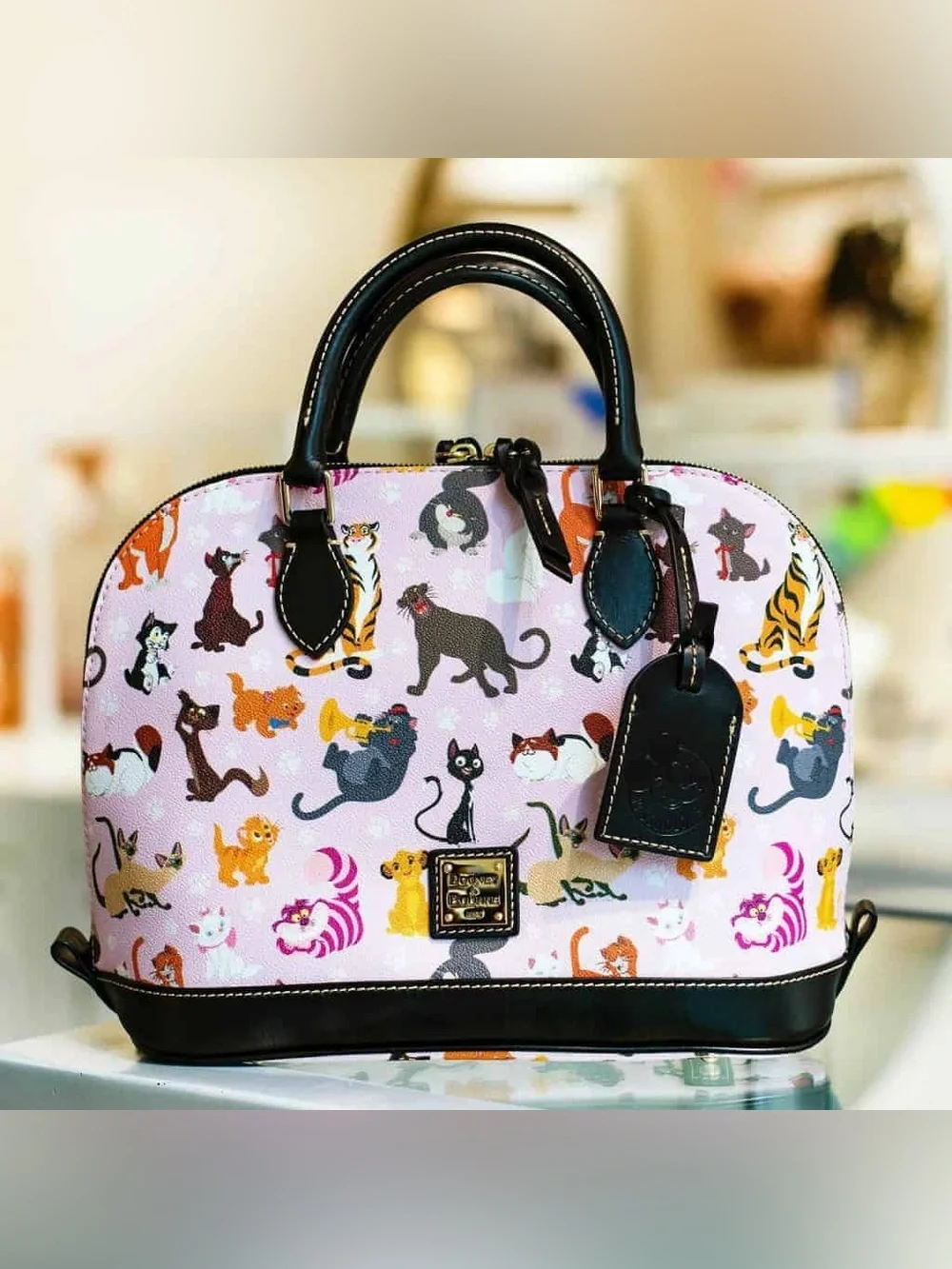 Dooney & Bourke 2019 Exclusive Disney Passholder Pink Multi-Cat Dome Satchel
