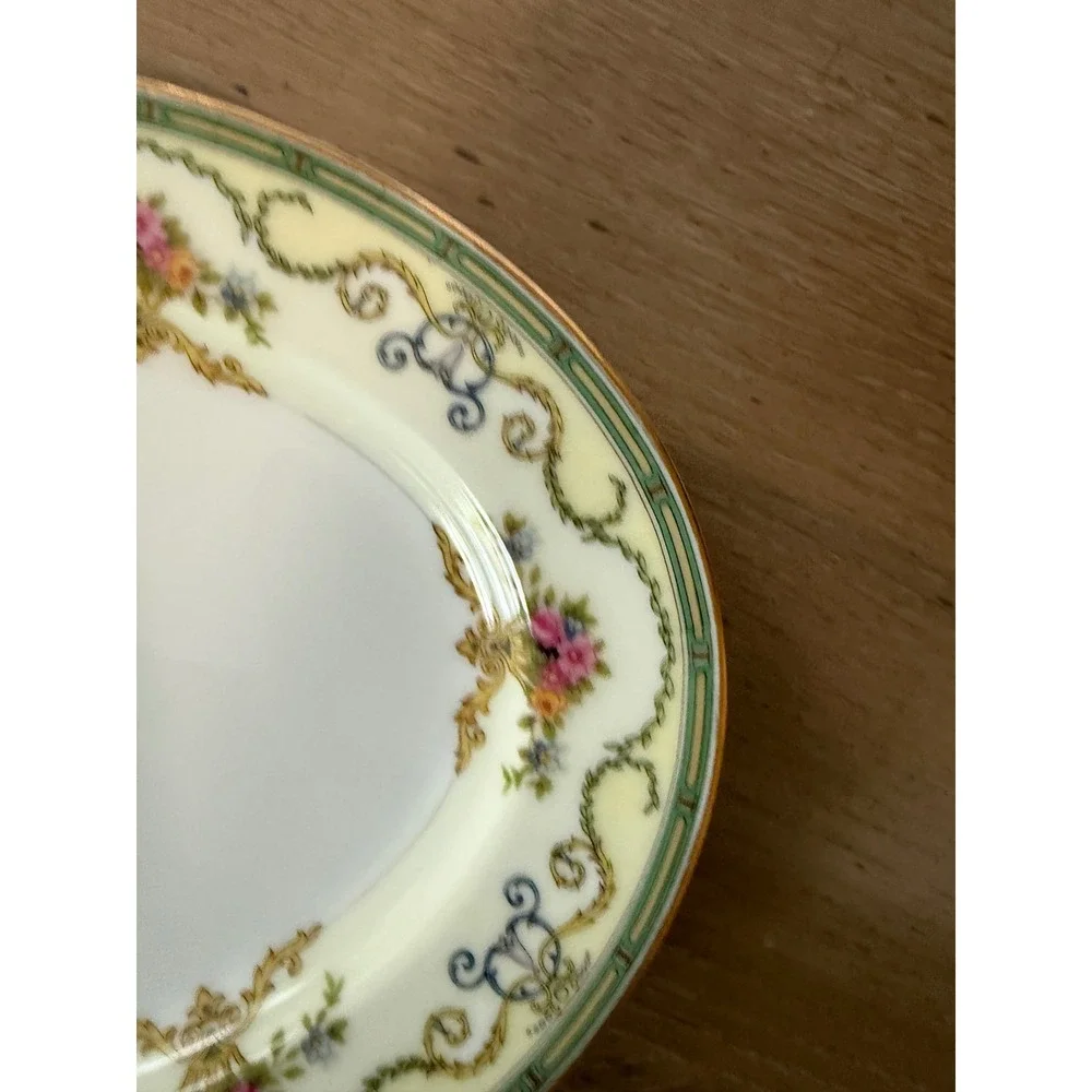 Noritake Smartnis Vintage Oval Serving Platter‎ Floral Baskets Gold Trim Japan