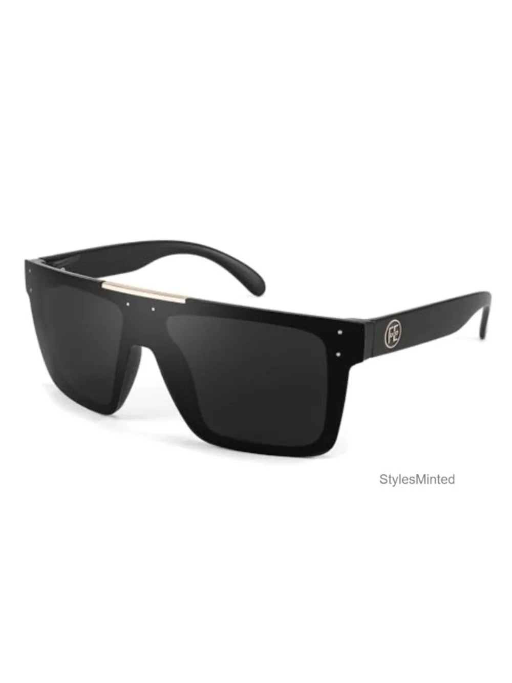 Oversized Square Flat Mirrored Sunglasses, Polarized UV400 Lens, Fishing Driving