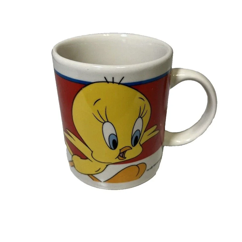 Vtg 1999 Tweety Bird Looney Tunes Ceramic Mug Warner Brothers Collectible Gibson