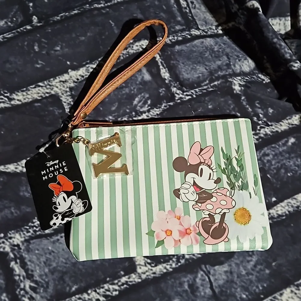 Disney 🎁 Minnie Mouse Floral and Green Striped Wrislet