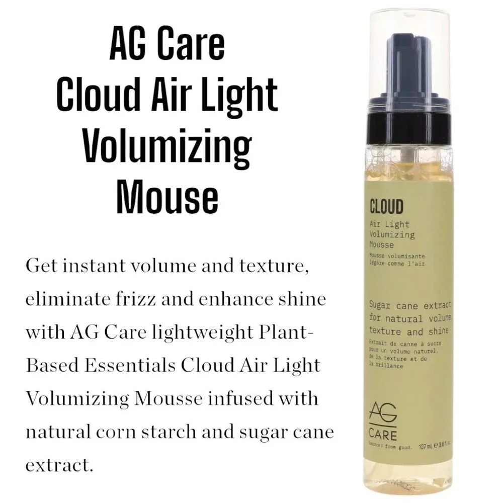 AG Care Cloud Air Light Volumizing‎ Mousse Sugar Cane Extract 3.6 oz