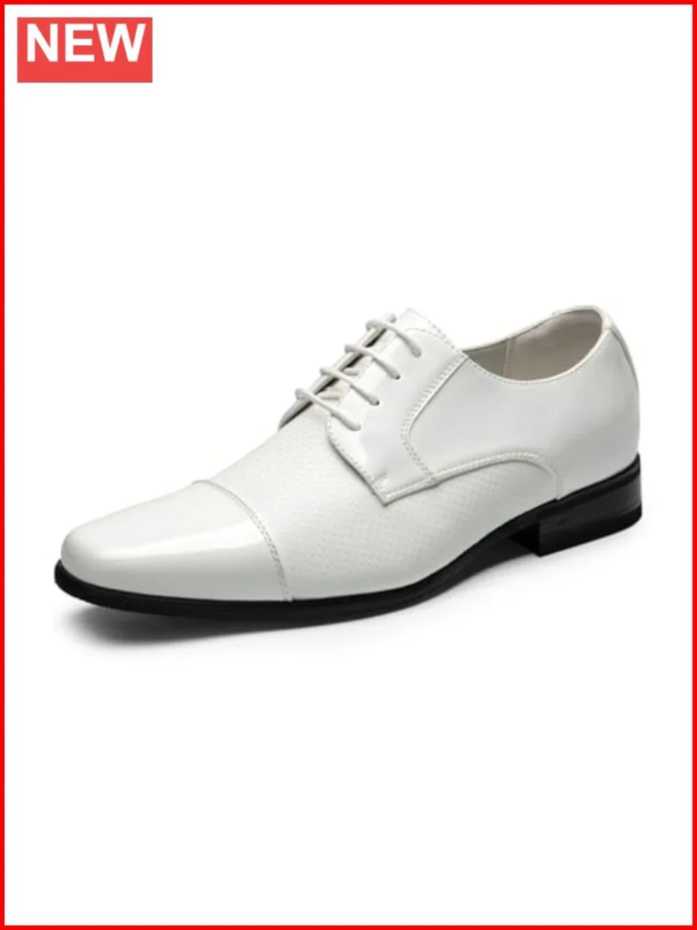 Patent Vegan Leather Men's Oxford Dress Shoes Lace-up Formal