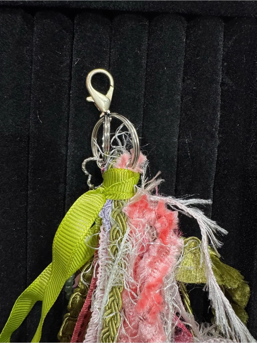 Colorful Tassel Keychain Charm in Lime Green & Pastels