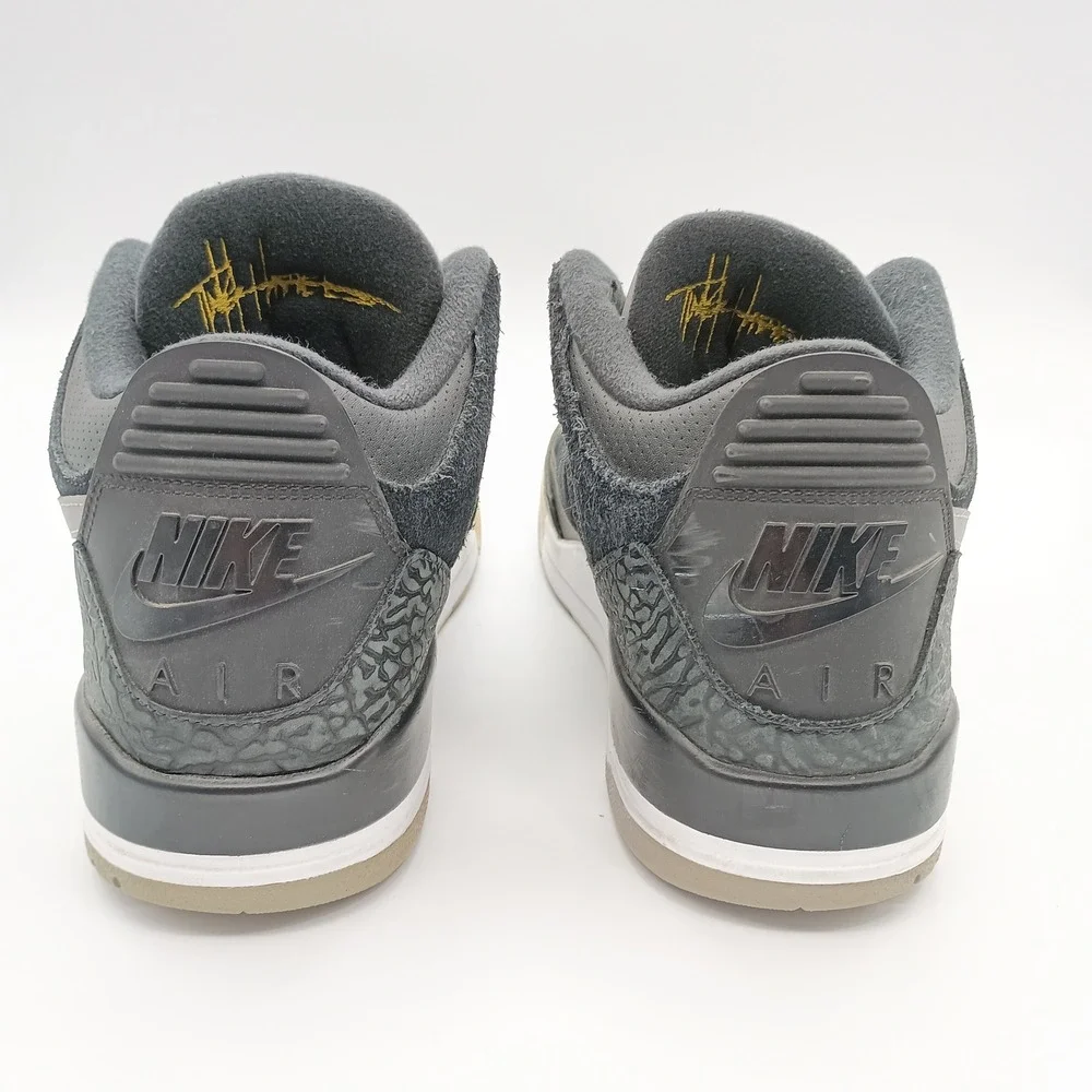 Air Jordan 3 Retro Tinker Black Cement Mens 12 Black‎ Gray Gold Sneakers