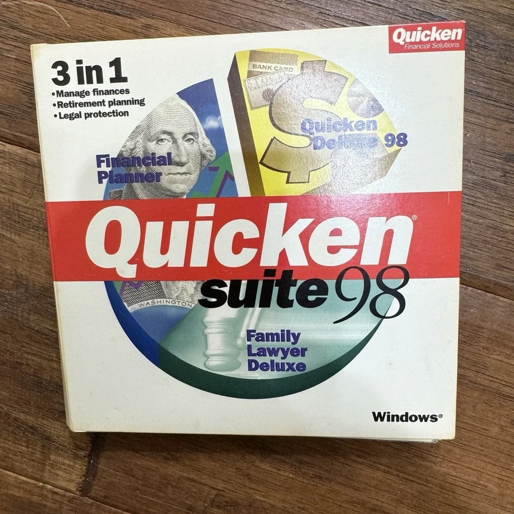 VTG Quicken financial‎ planner Suite 98, Family, Lawyer, Deluxe Windows Software
