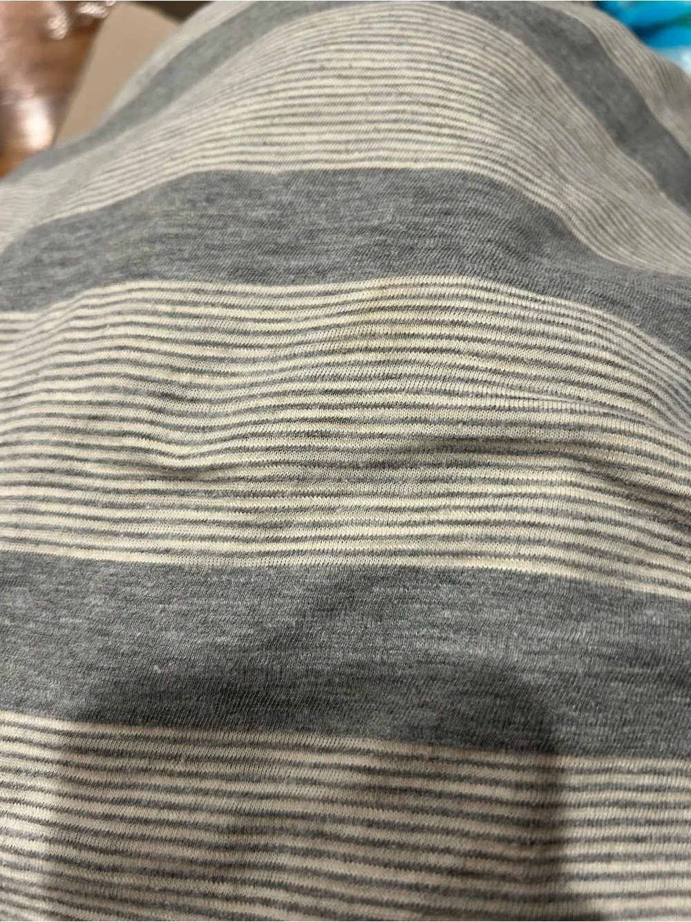 The North Face Polo Shirt‎ Men's XL Gray White Striped Short Sleeve Cotton Blend