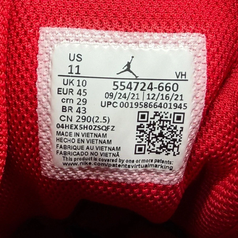 Jordan 1 Mid Reverse Bred Shoes Men's 11 Red Black Athletic Retro Sneakers