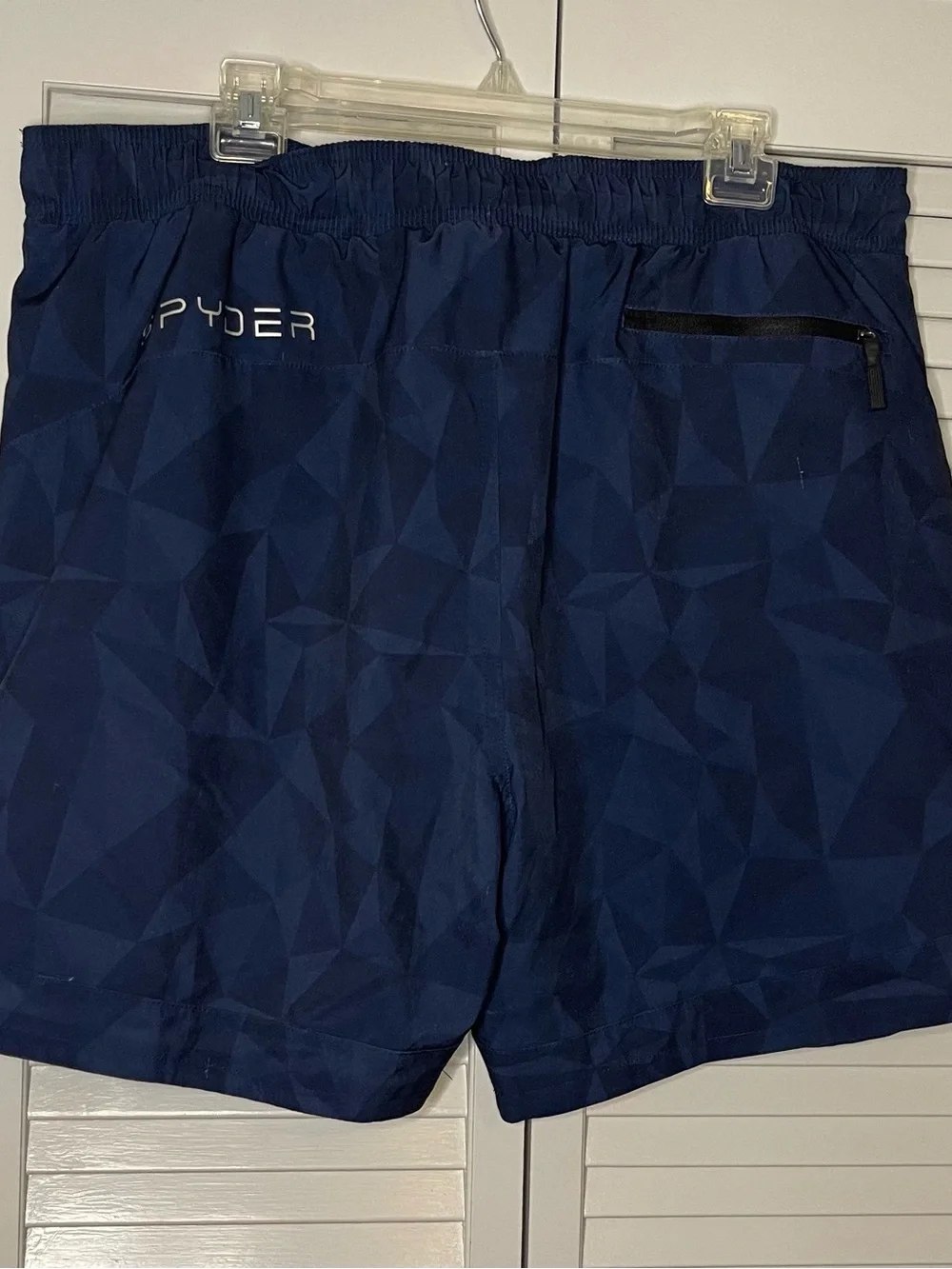 Spyder Men's Dark Blue Geometric Swim Trunks
