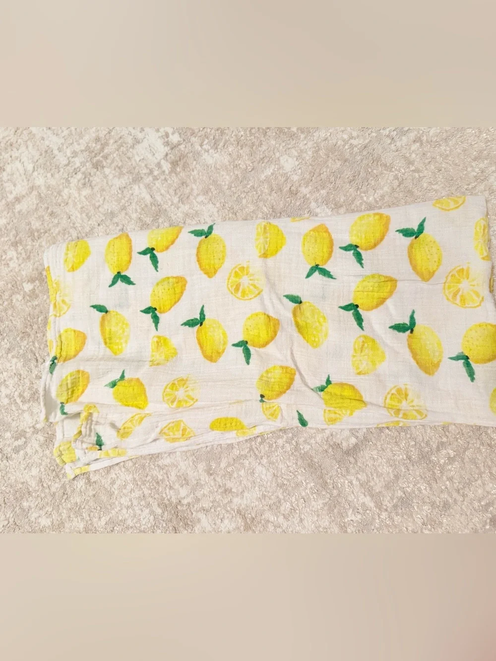 Yellow Lemon Print Kids Muslin Swaddle Blanket