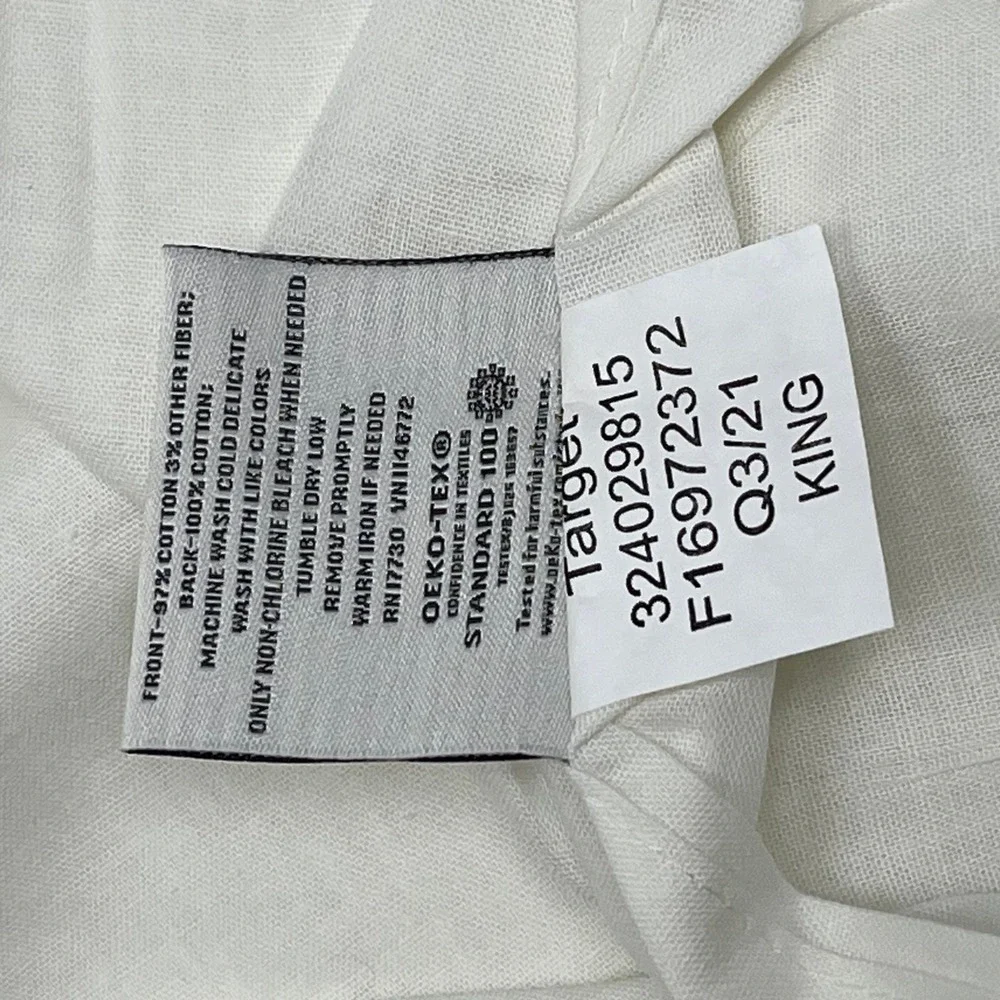Hearth & Hand with Magnolia King Pillowcase Set White Textured Dobby Stripe 2pc
