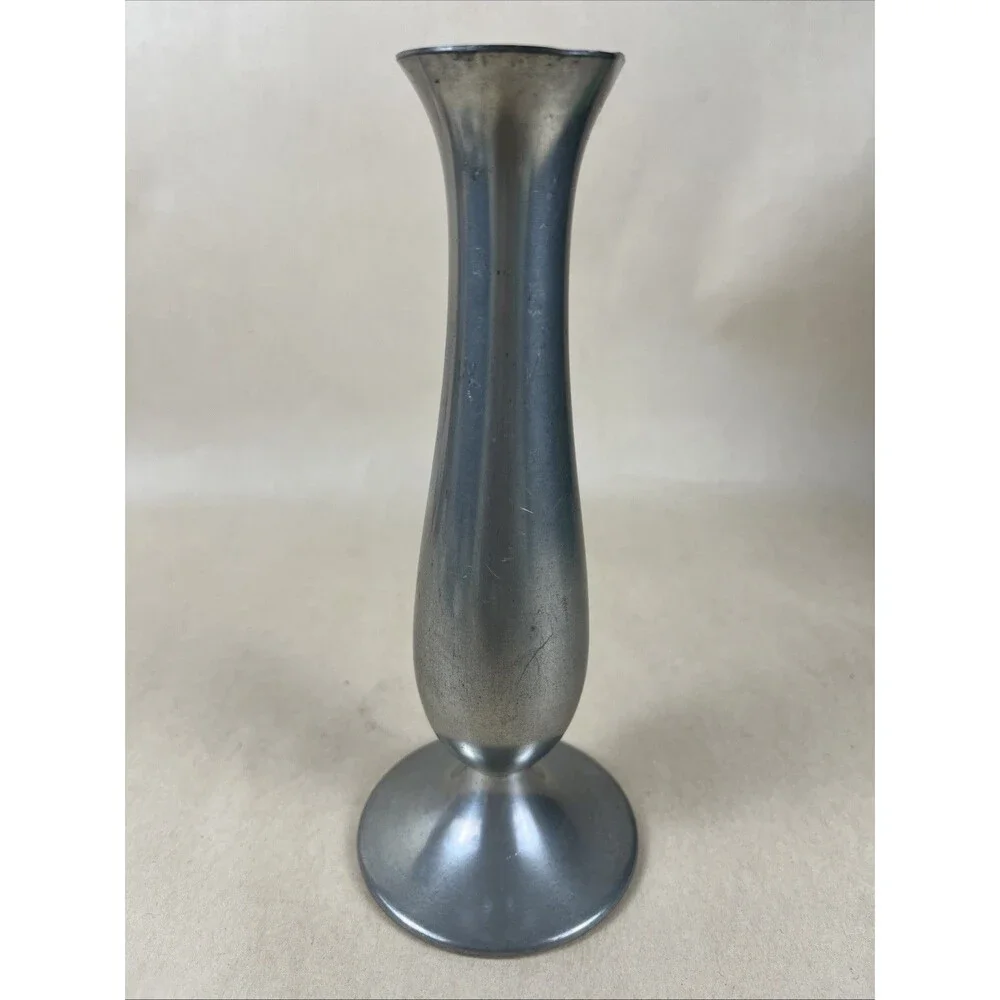 Vintage 1970’s DAALDEROP Made In Holland Pewter Small Footed Bud Vase Home Decor