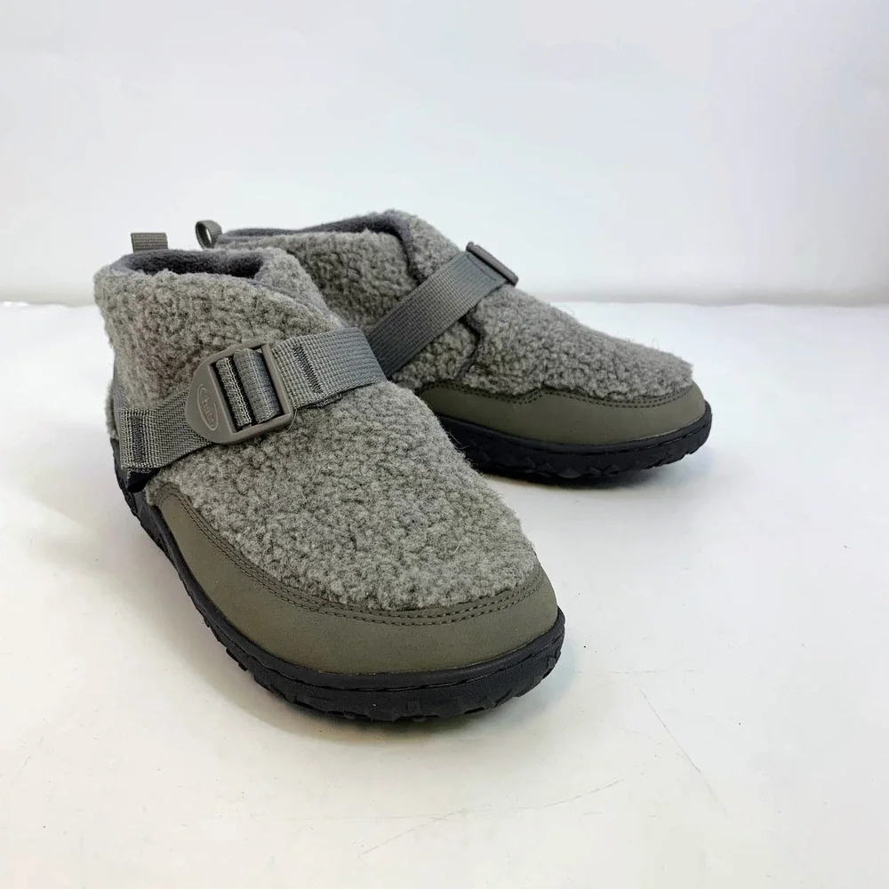 Chaco Revel Chelsea Cozy‎ Gray Fleece Adjustable Strap Ankle Boots Shoes