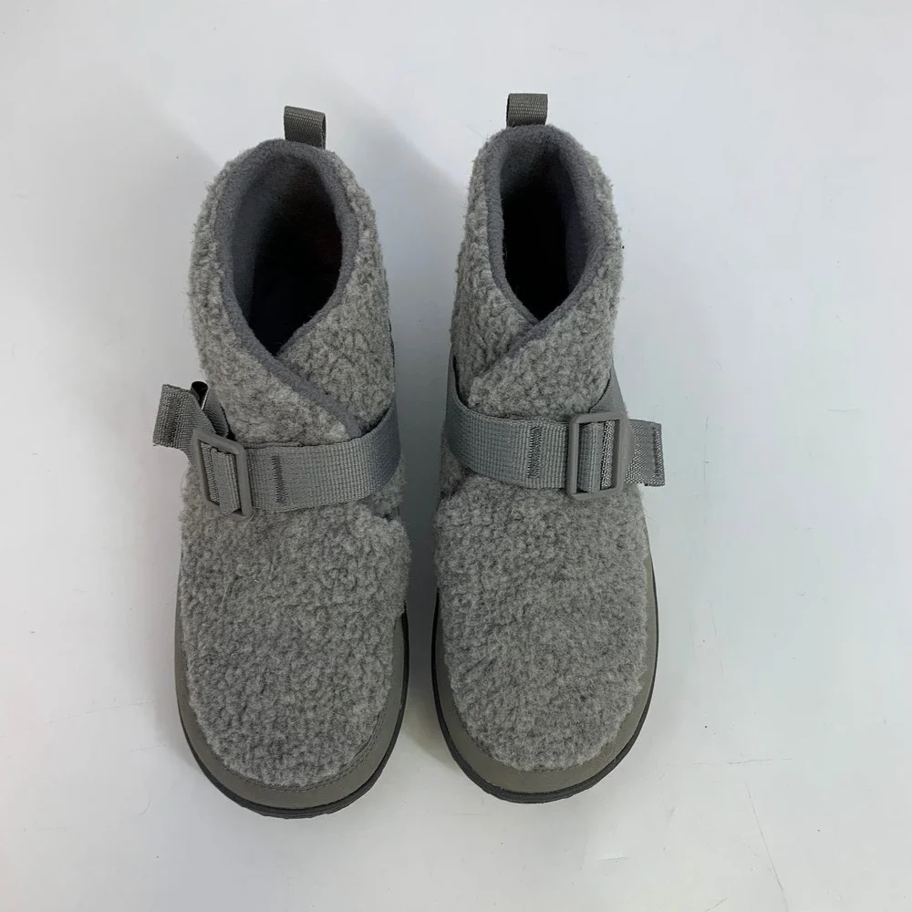 Chaco Revel Chelsea Cozy‎ Gray Fleece Adjustable Strap Ankle Boots Shoes