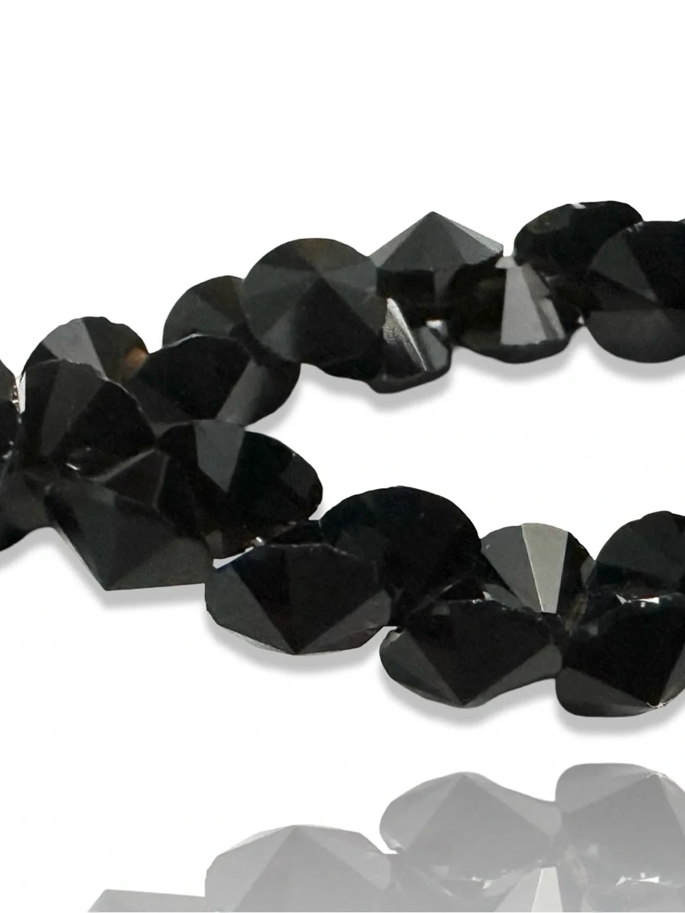 Vintage Black Faceted Glass Beads for Jewelry Making