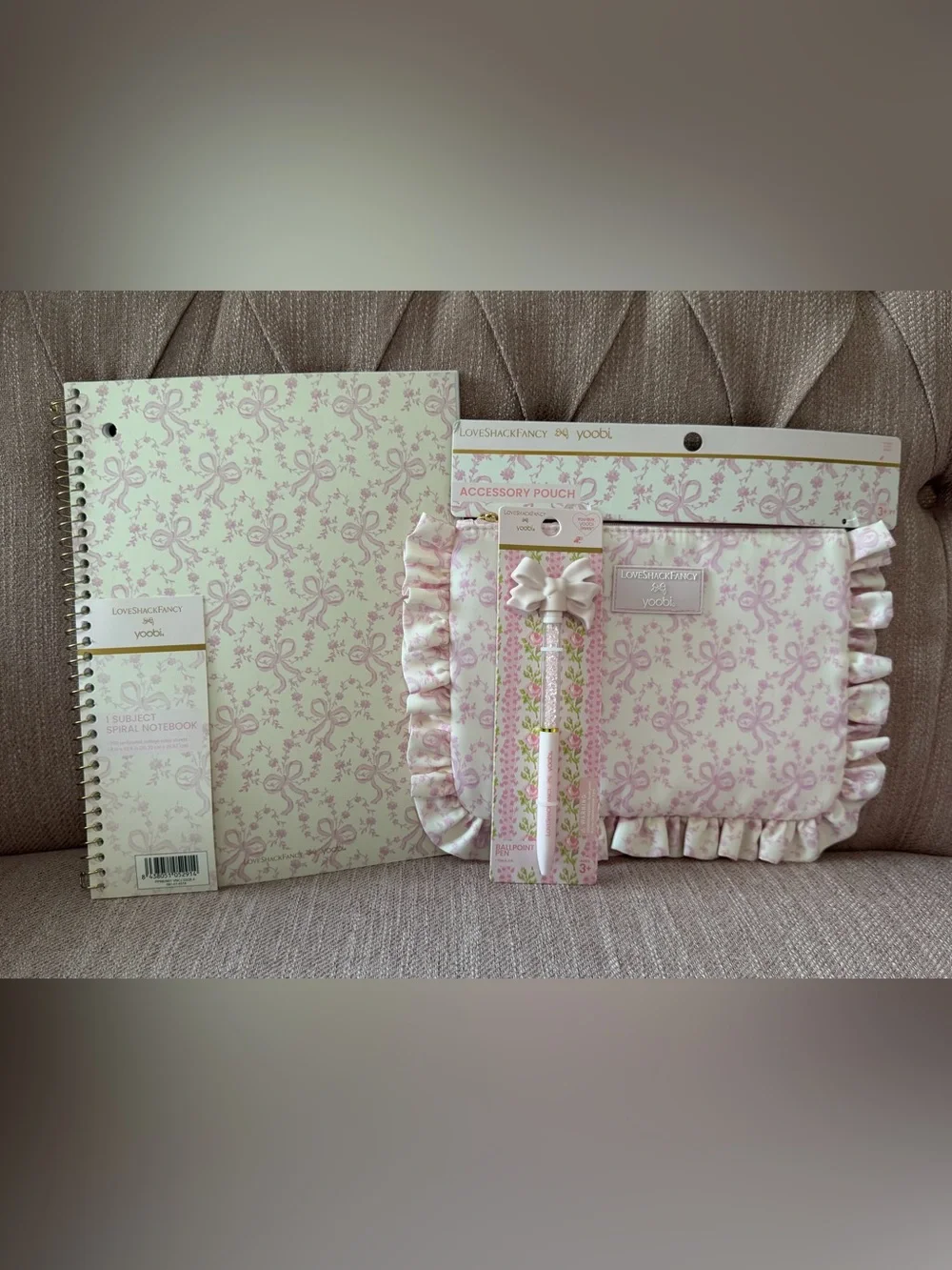 New Loveshackfancy for Target Bow Coquette stationary set