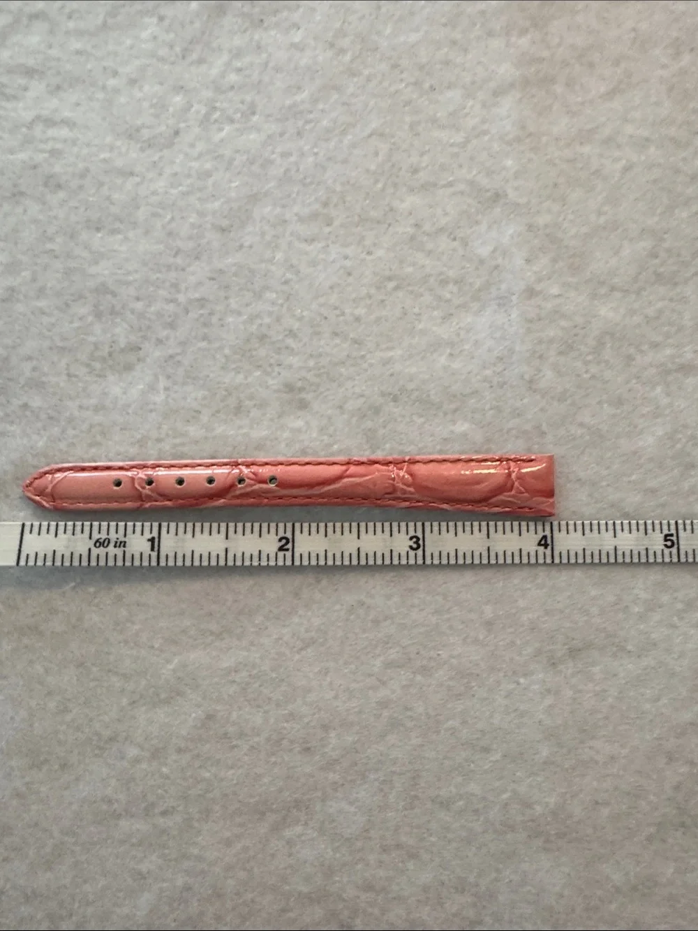 Lucien Piccard Pink Leather Watch Strap with Silver Deployment Clasp