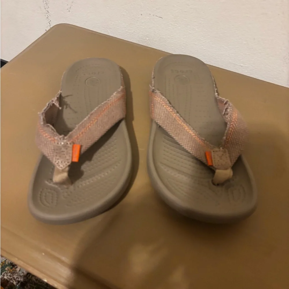CROCS J3 Kids Sandals in Tan and Orange
