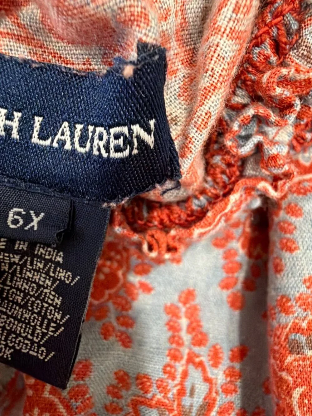Ralph Lauren smocked neckline