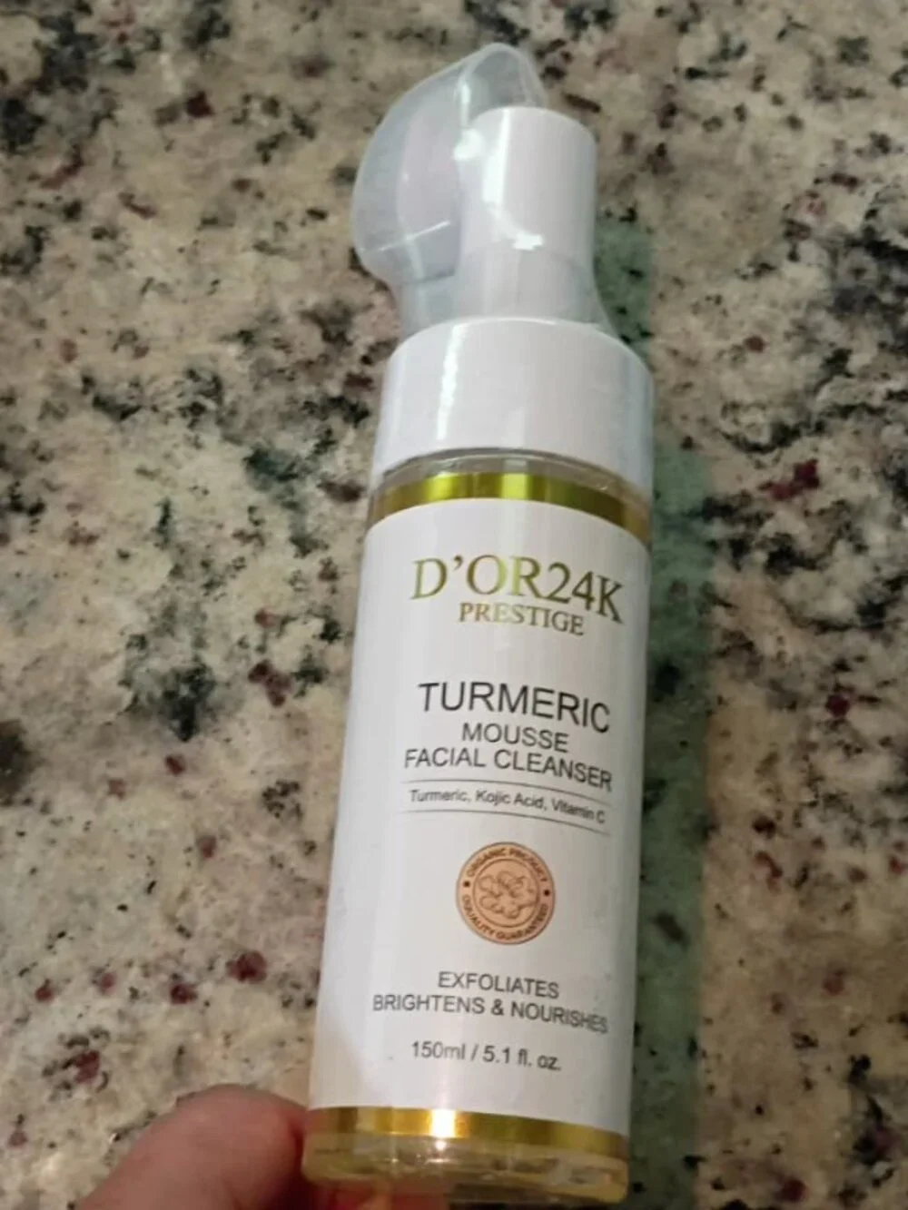 D'OR 24K TUMERIC MOUSSE FACIAL CLEANSER-EXFOLIATE,BRIGHTEN&NOURISH-5.1 oz/150 ml