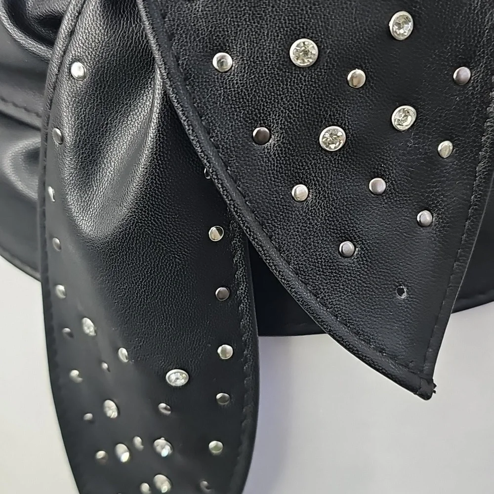 Black Rhinestone Wrap Obi Belt - Women Accessories