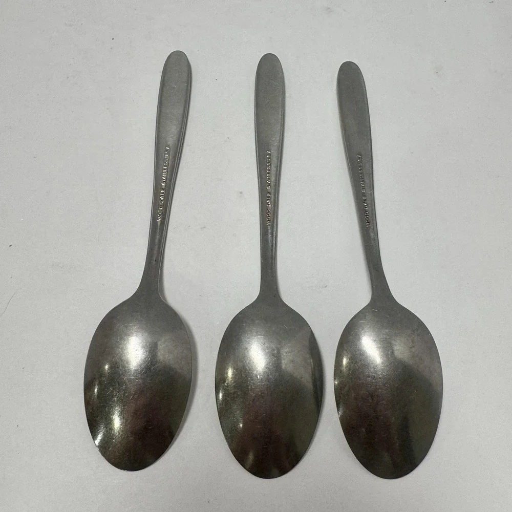 7 Flatware Sears Roebuck Wood Dale Stainless Sunflower 4 Tablespoons 3 Teaspoons