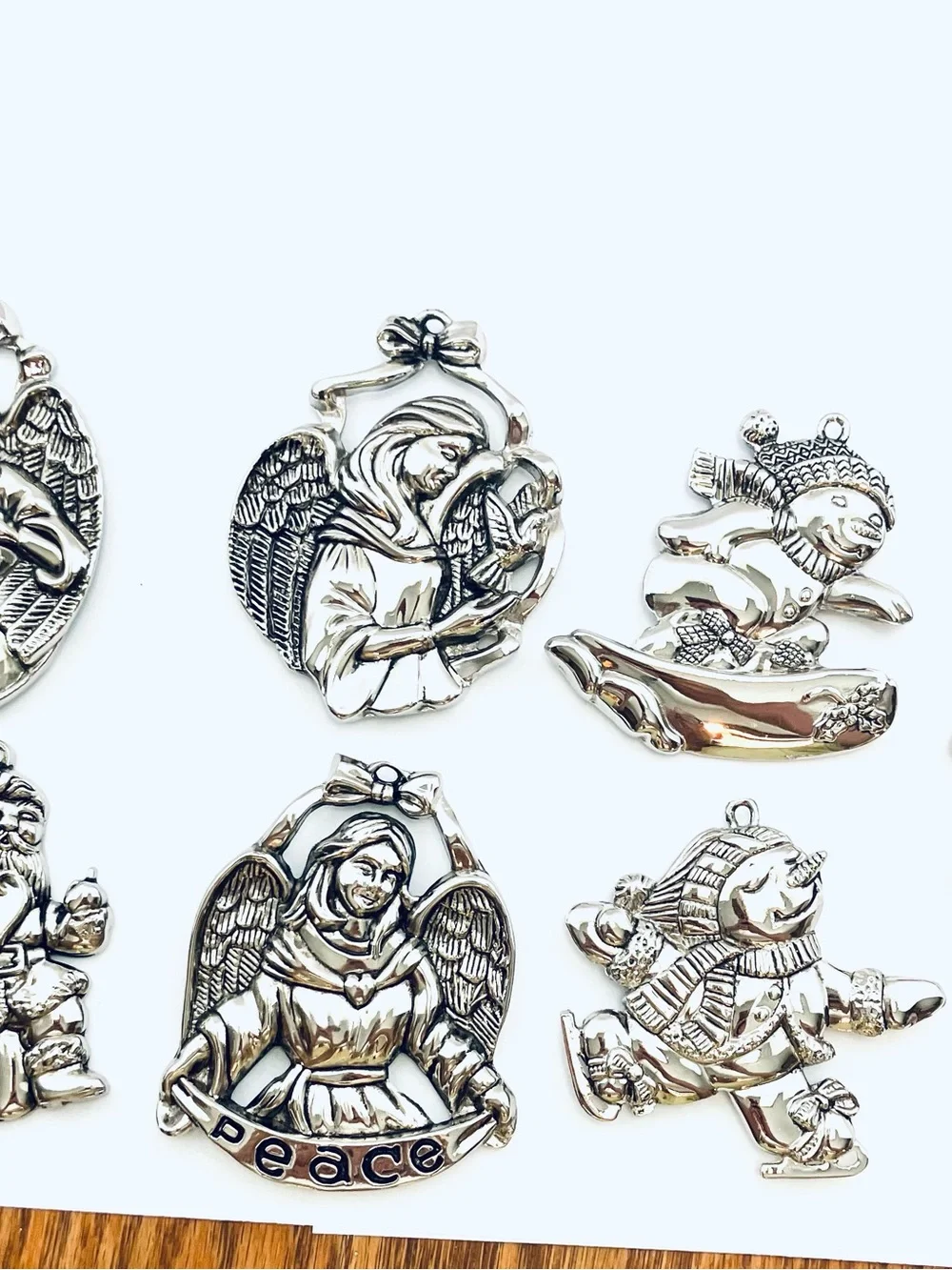 Gorham Silver Colored Metal Christmas Ornaments Lot(7)