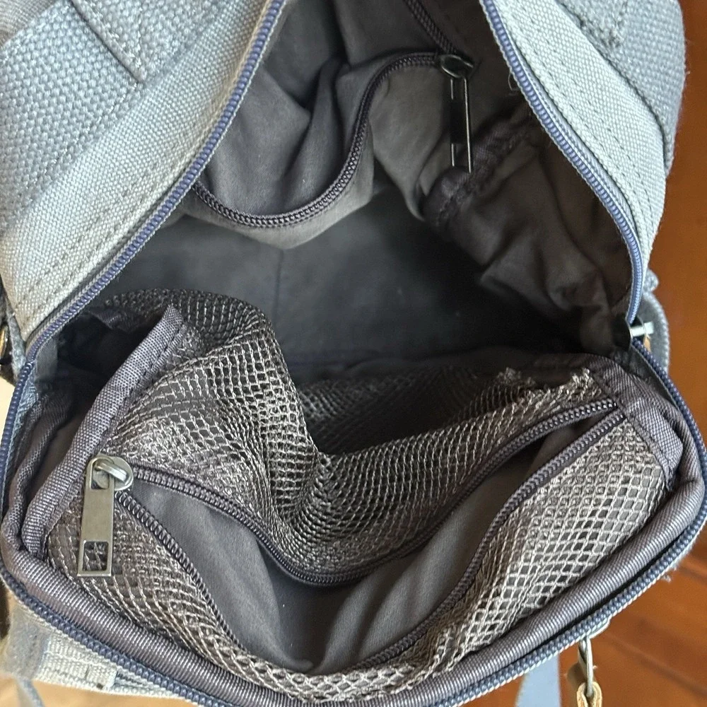 Plambag Messenger Bag Unisex Gray Canvas Travel Crossbody Organizer Utility Gorp