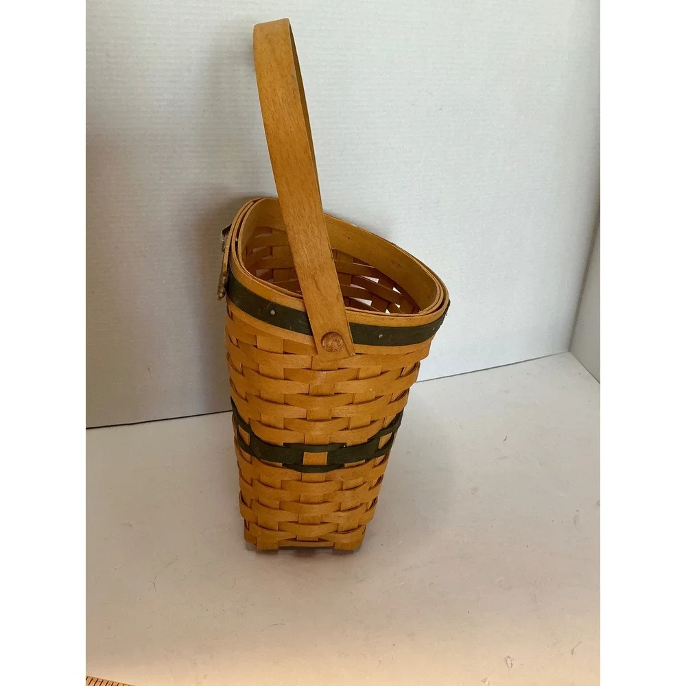 Longaberger Vintage 1998 Christmas Collection Glad Tidings Basket Green Trim